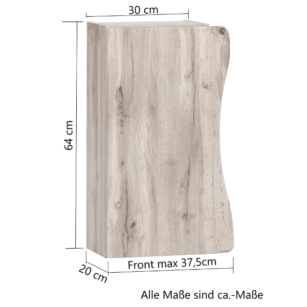 Armoire murale Karan 37cm 1 porte - chêne/anthracite - Image 3