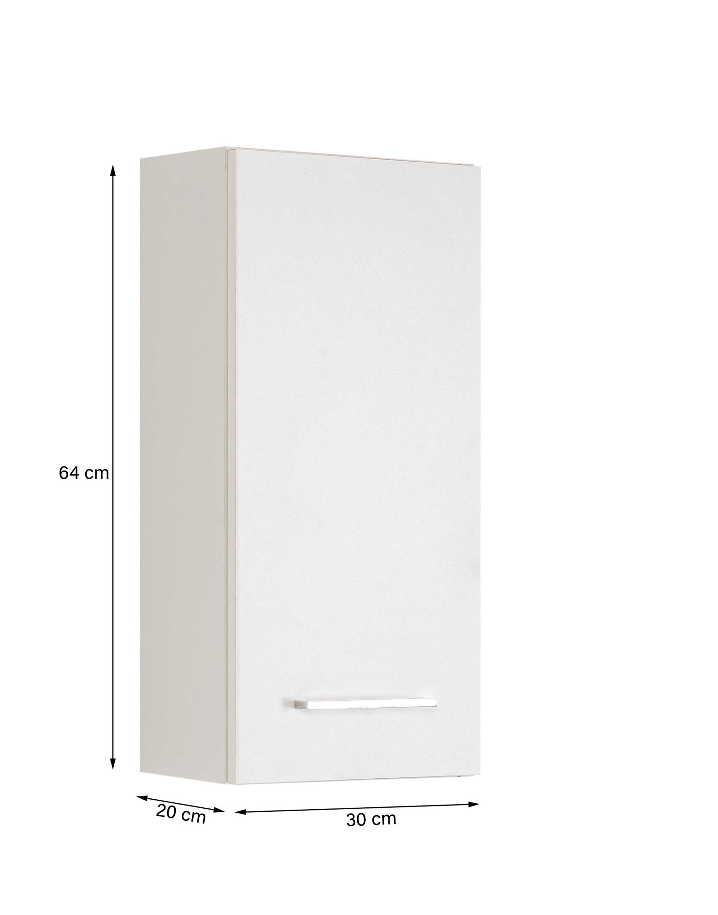 Armoire murale Pares 30cm 1 porte - blanc/chêne wotan - Image 8