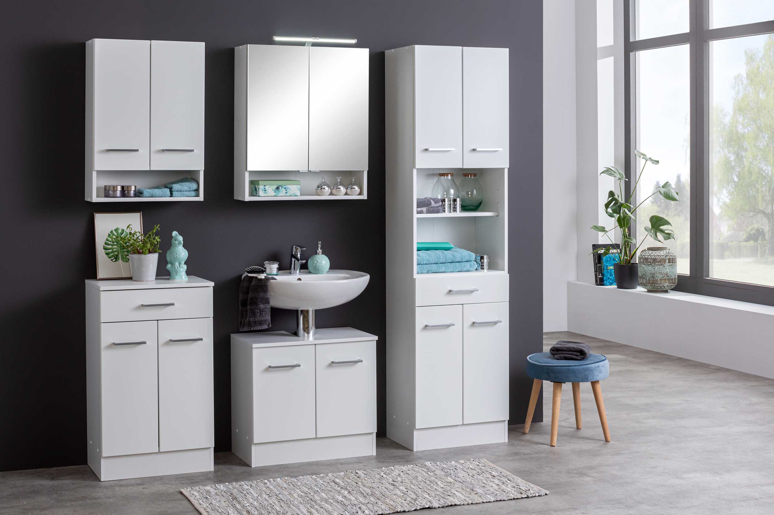 Armoire murale Ricca 50cm 2 portes - blanc - Image 9