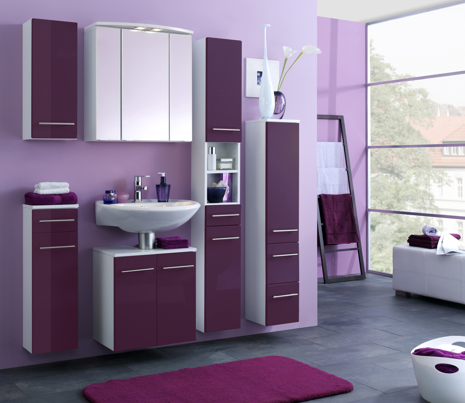 Armoire murale Small 25cm 1 porte - violet brillant - Image 8