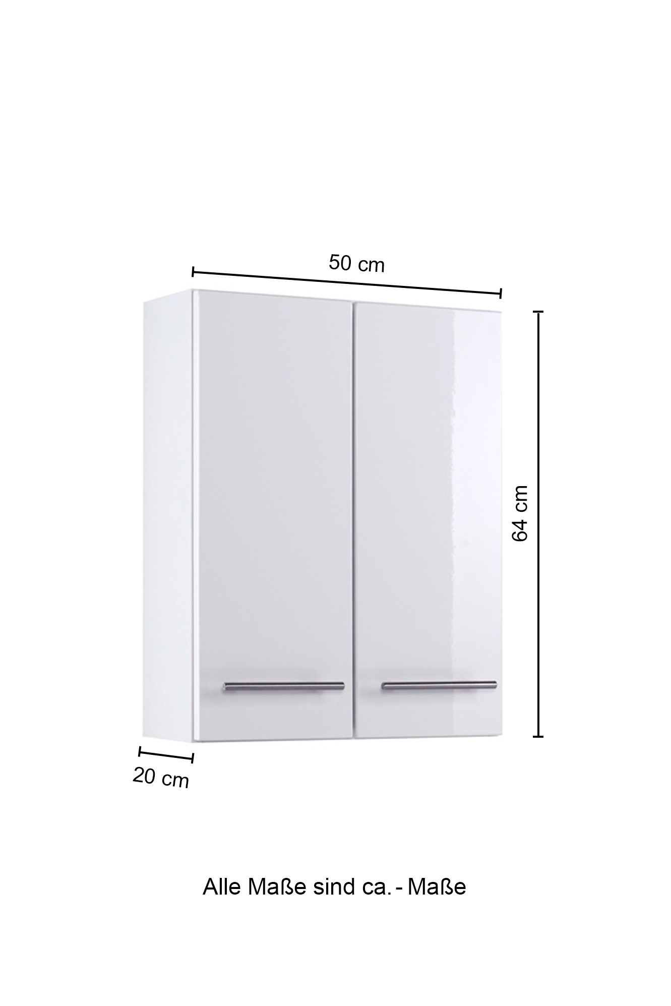 Armoire murale Small 50cm 2 portes - blanc brillant - Image 5