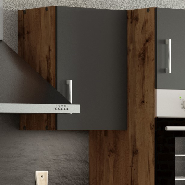 Armoire murale Sorrella 40cm 1 porte - anthracite/chêne - Image 3