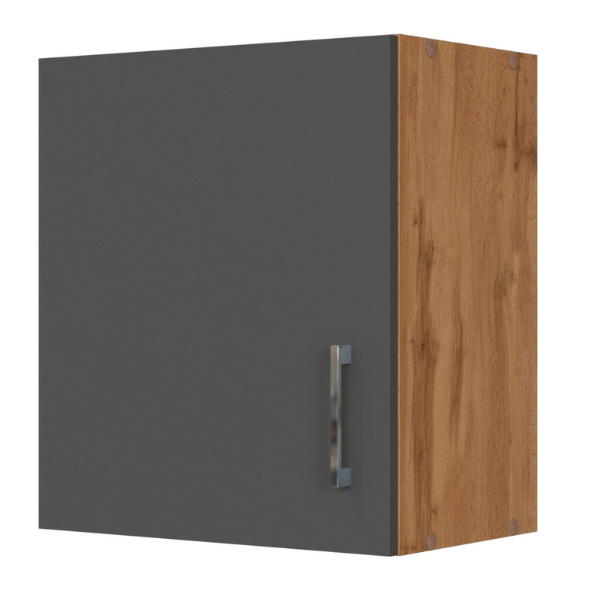 Armoire murale Sorrella 50cm 1 porte - anthracite/chêne