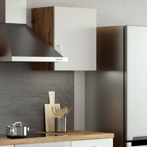 Armoire murale Sorrella 50cm 1 porte - blanc/chêne - Image 2