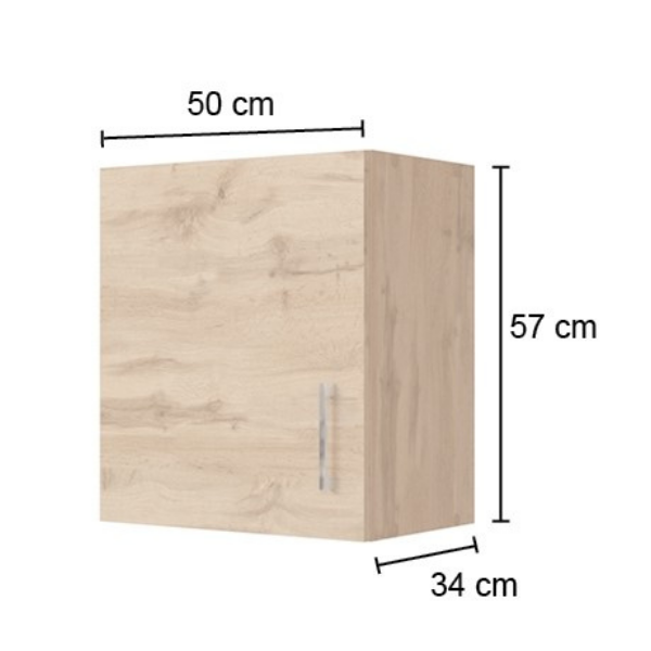 Armoire murale Sorrella 50cm 1 porte - blanc/chêne - Image 5