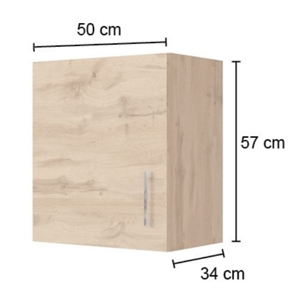 Armoire murale Sorrella 50cm 1 porte - chêne - Image 4