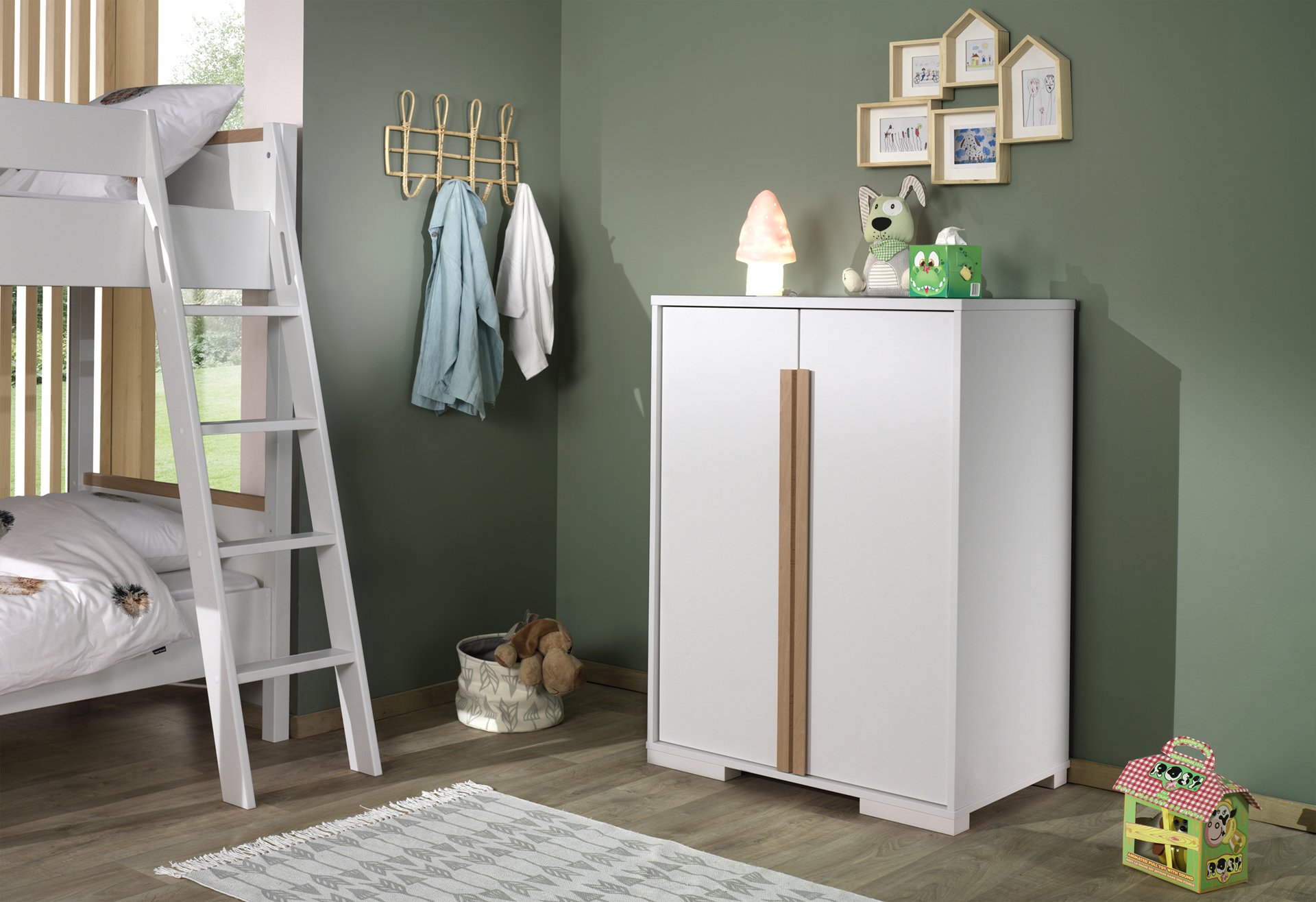 Armoire pour enfants London 98x56x116cm - blanc - Image 2