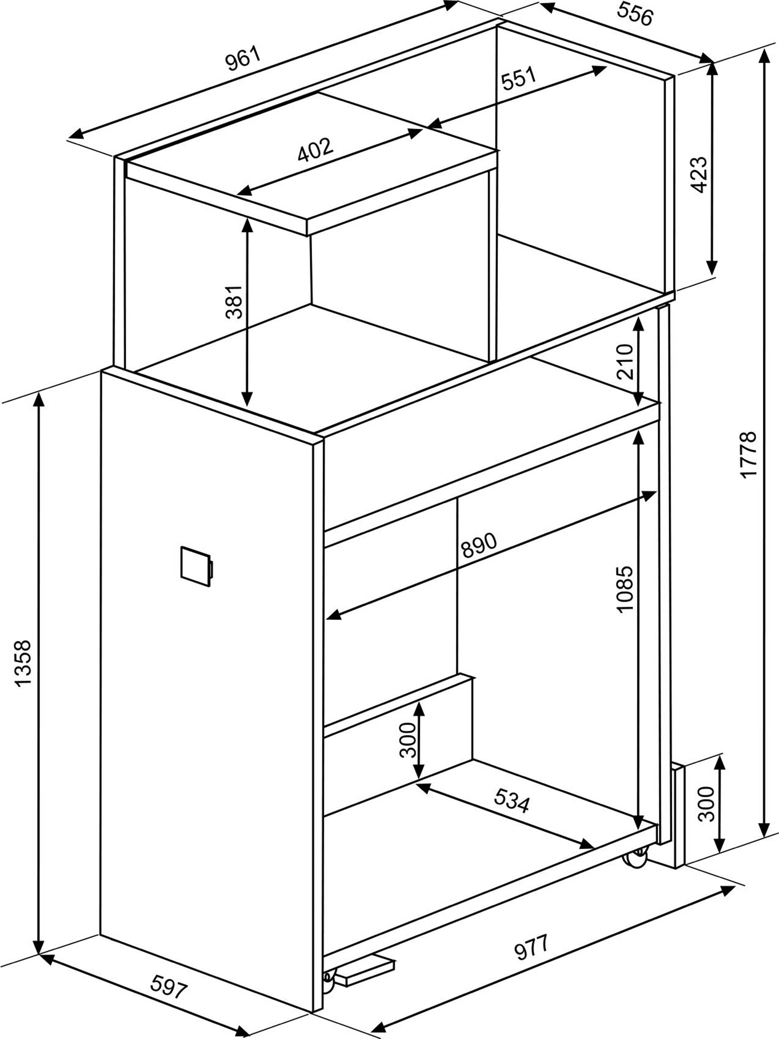 Armoire pour lit mezzanine Jet - blanc - Image 6