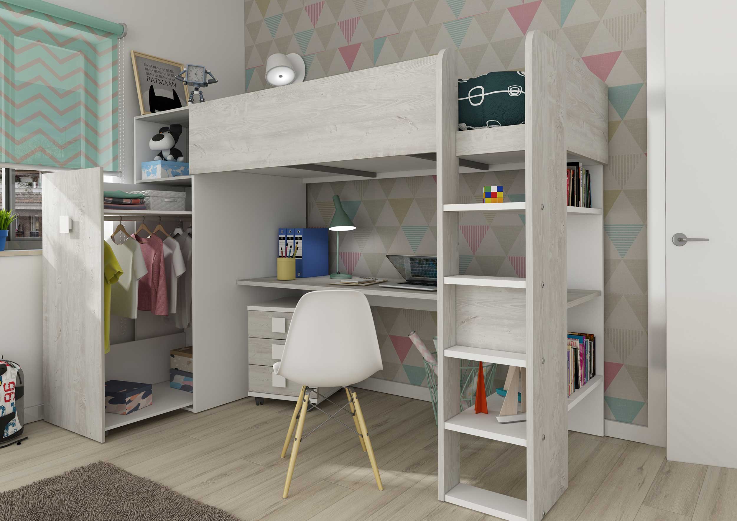 Armoire pour lit mezzanine Jet - blanc - Image 10