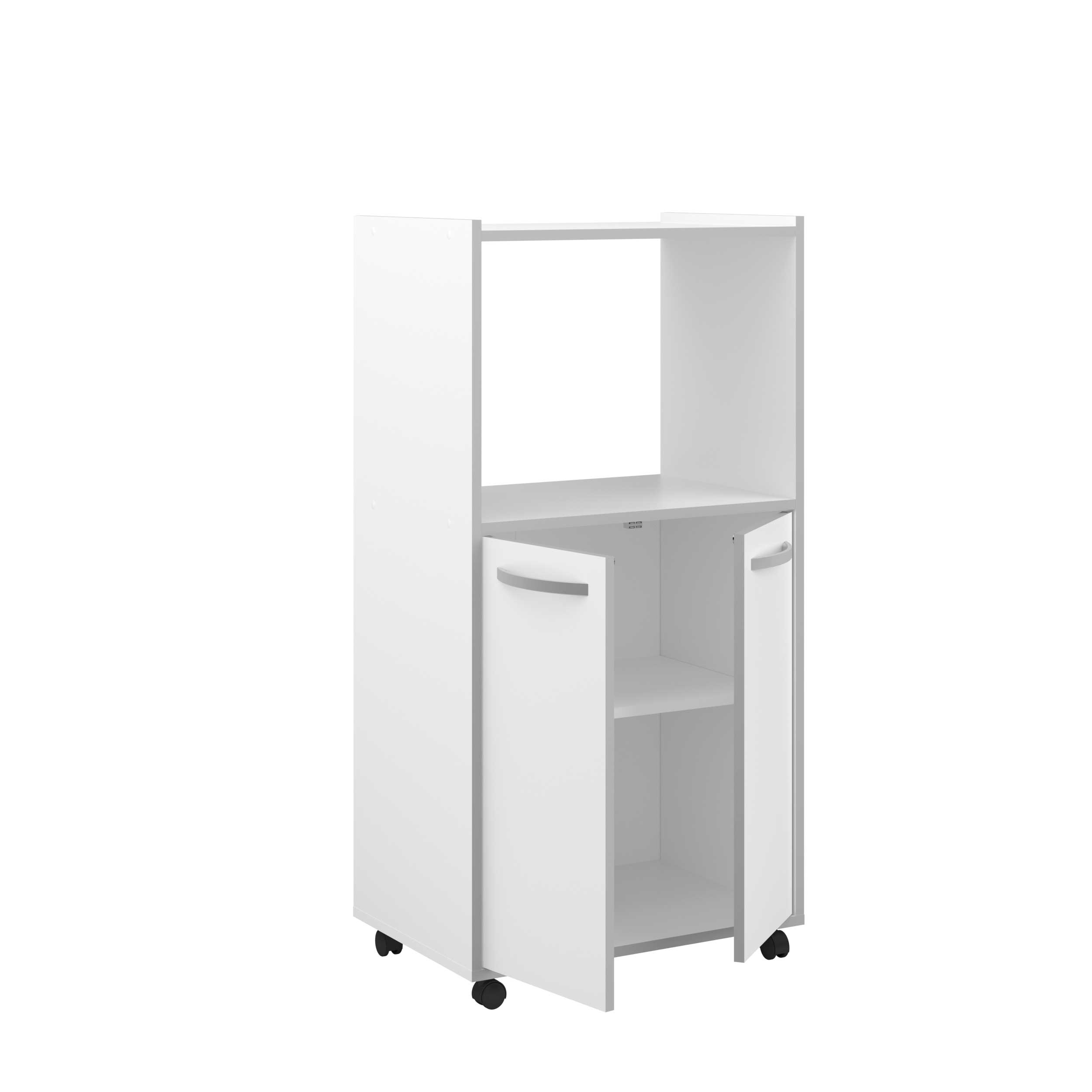 Armoire pour micro-ondes Easy 60 cm, 2 portes - blanc/gris - Image 11