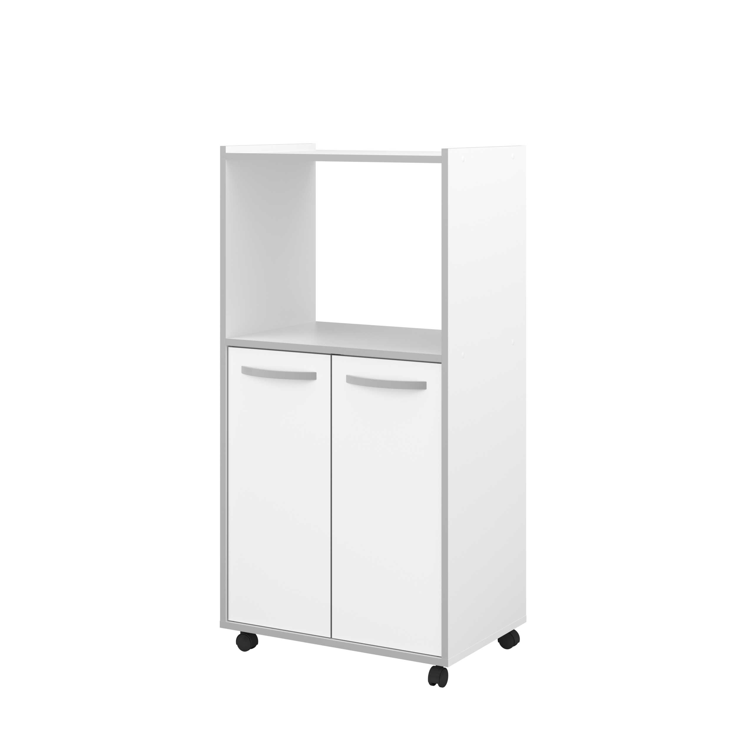 Armoire pour micro-ondes Easy 60 cm, 2 portes - blanc/gris - Image 5