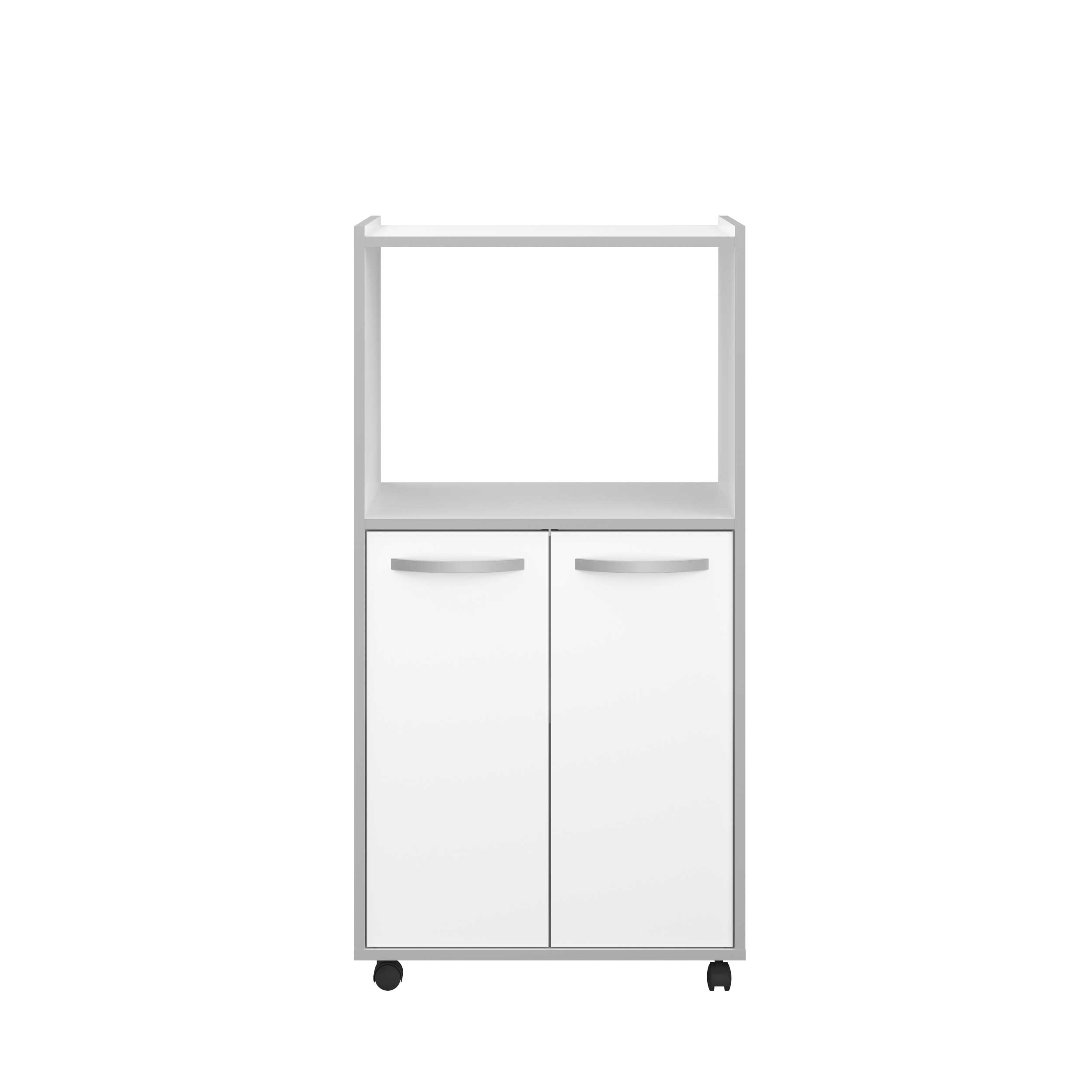 Armoire pour micro-ondes Easy 60 cm, 2 portes - blanc/gris - Image 9