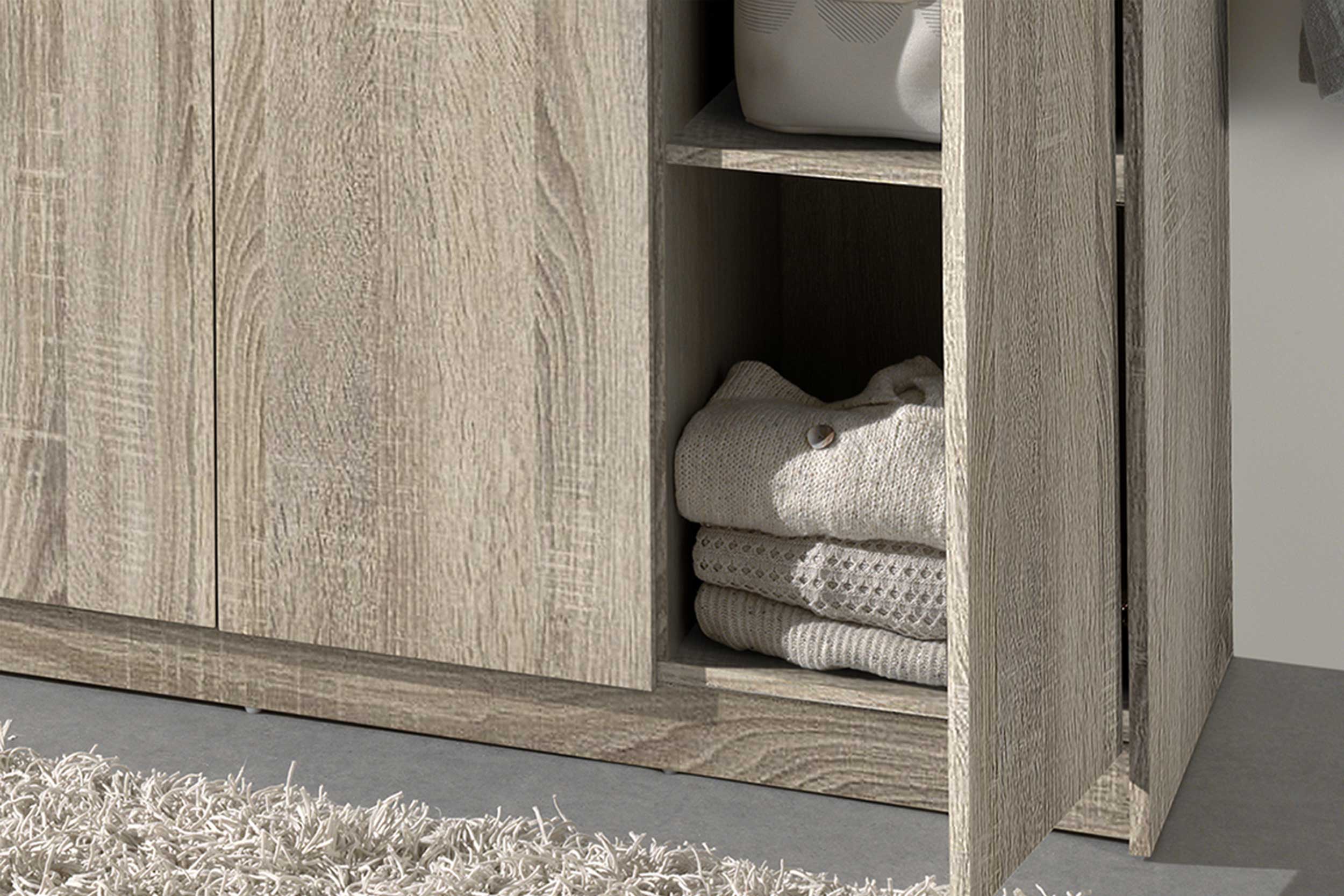 Armoire Ray 120cm avec 3 portes - chêne sonoma - Image 3