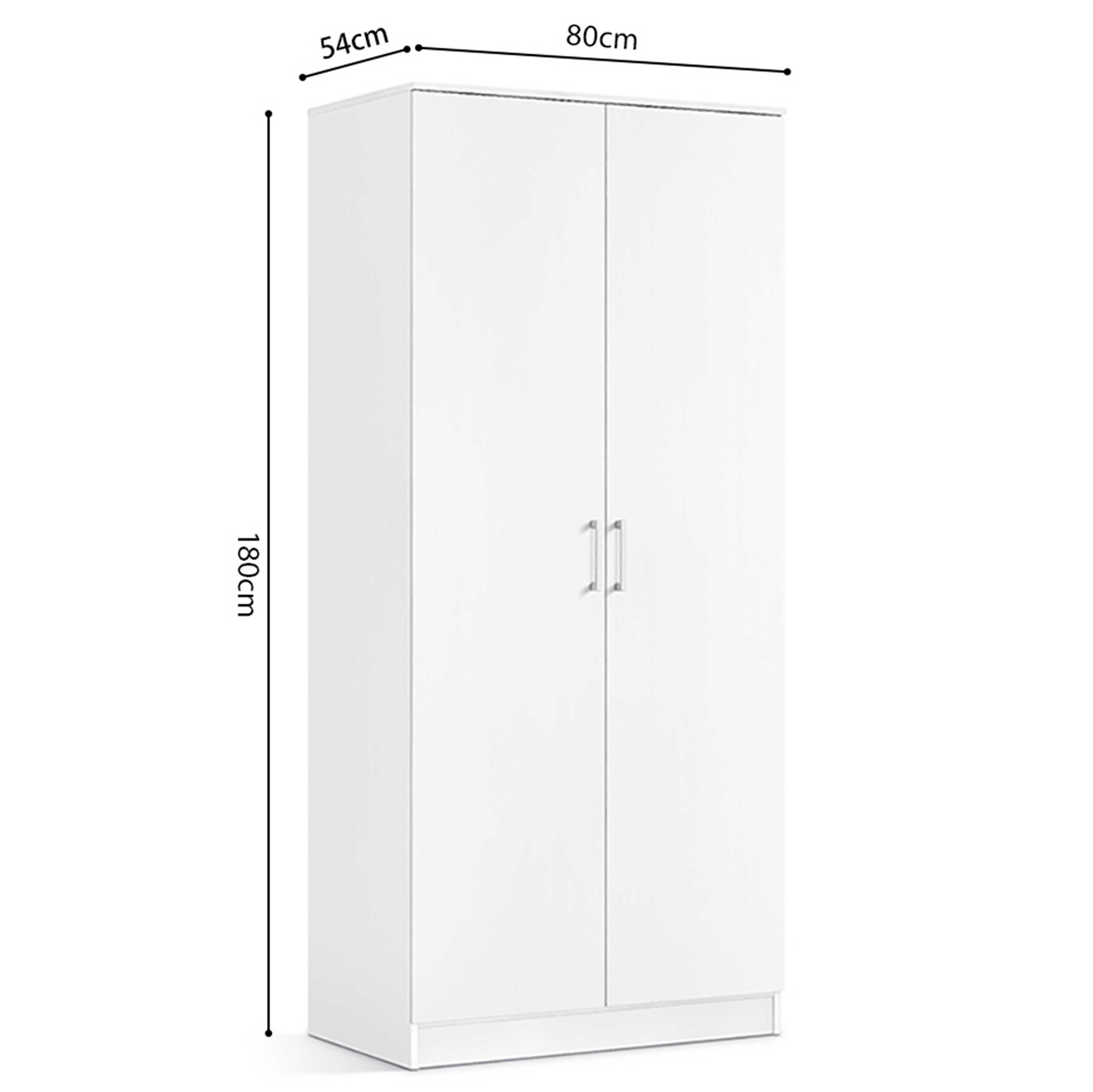 Armoire Ray 80cm avec 2 portes - blanc - Image 4