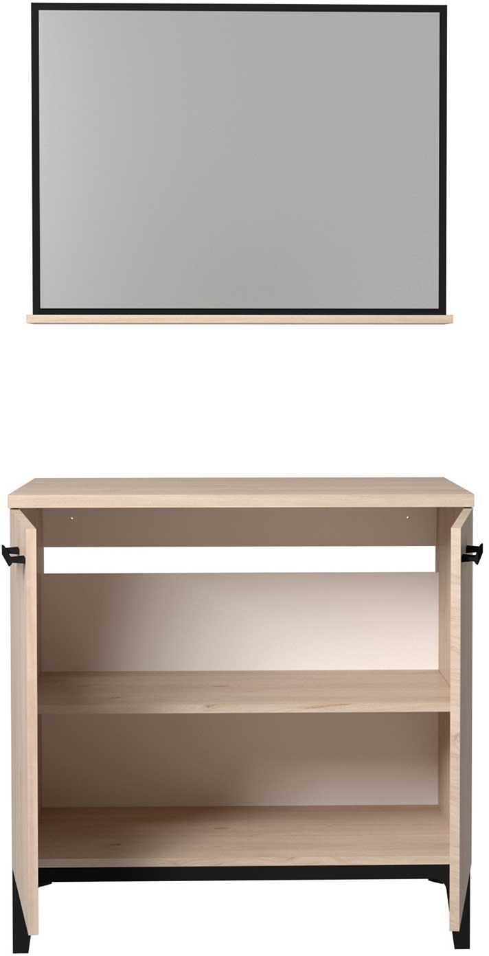 Armoire salle de bains Dotan à 2 portes & miroir  - chêne - Image 2