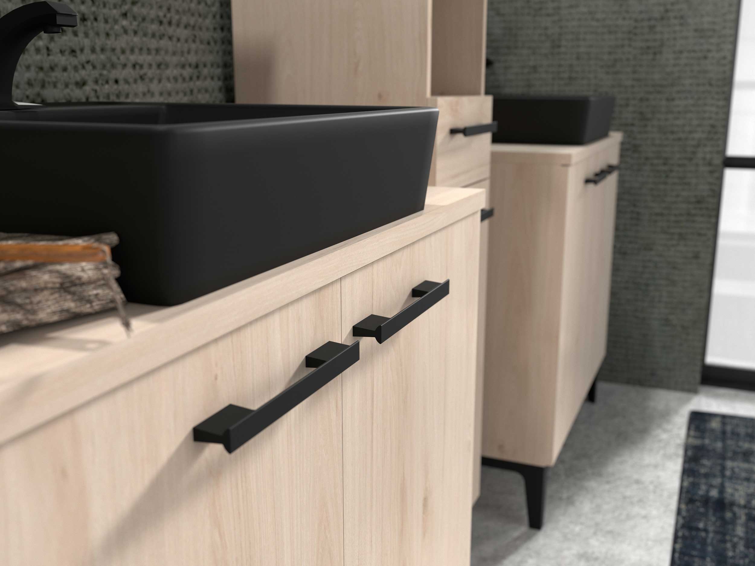 Armoire salle de bains Dotan à 2 portes & miroir  - chêne - Image 9