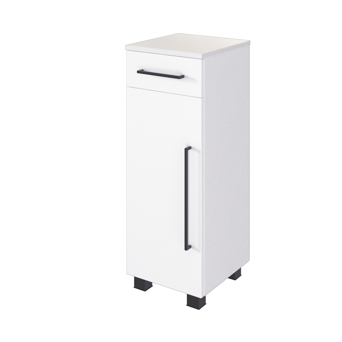 Armoire salle de bains Dusan 30cm à 1 porte & 1 tiroir - blanc - Image 8