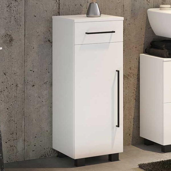 Armoire salle de bains Dusan 30cm à 1 porte & 1 tiroir - blanc