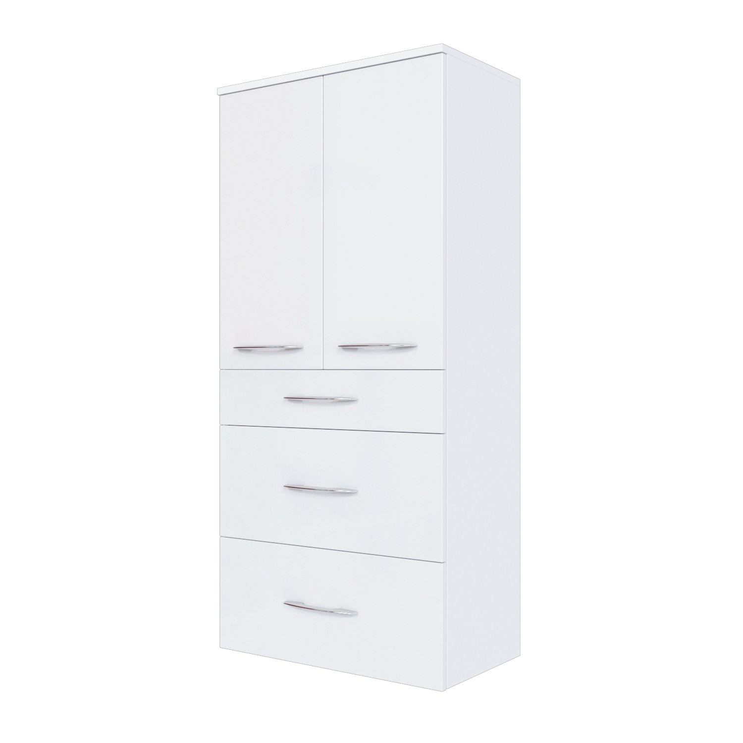 Armoire salle de bains Florent 60cm 2 portes & 3 tiroirs - blanc - Image 3