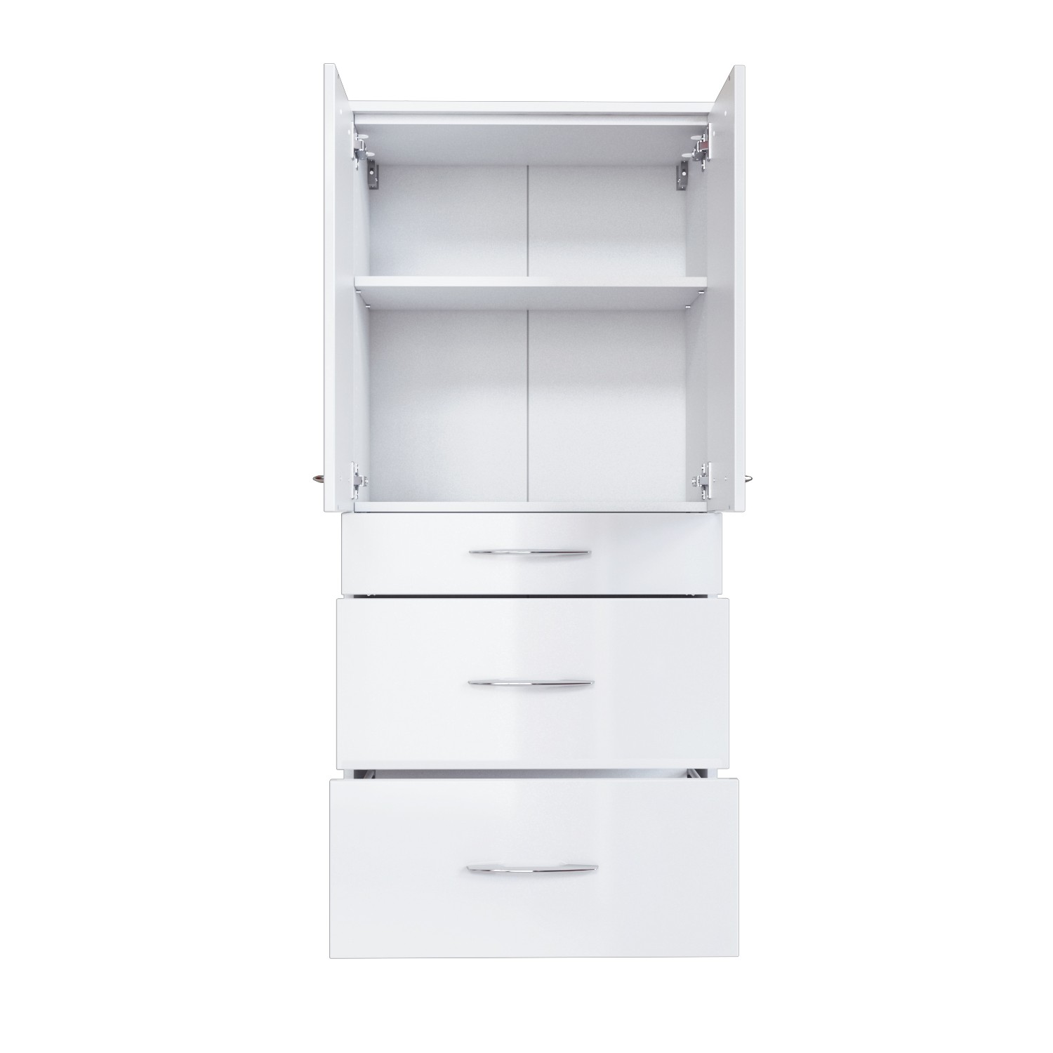 Armoire salle de bains Florent 60cm 2 portes & 3 tiroirs - blanc - Image 4