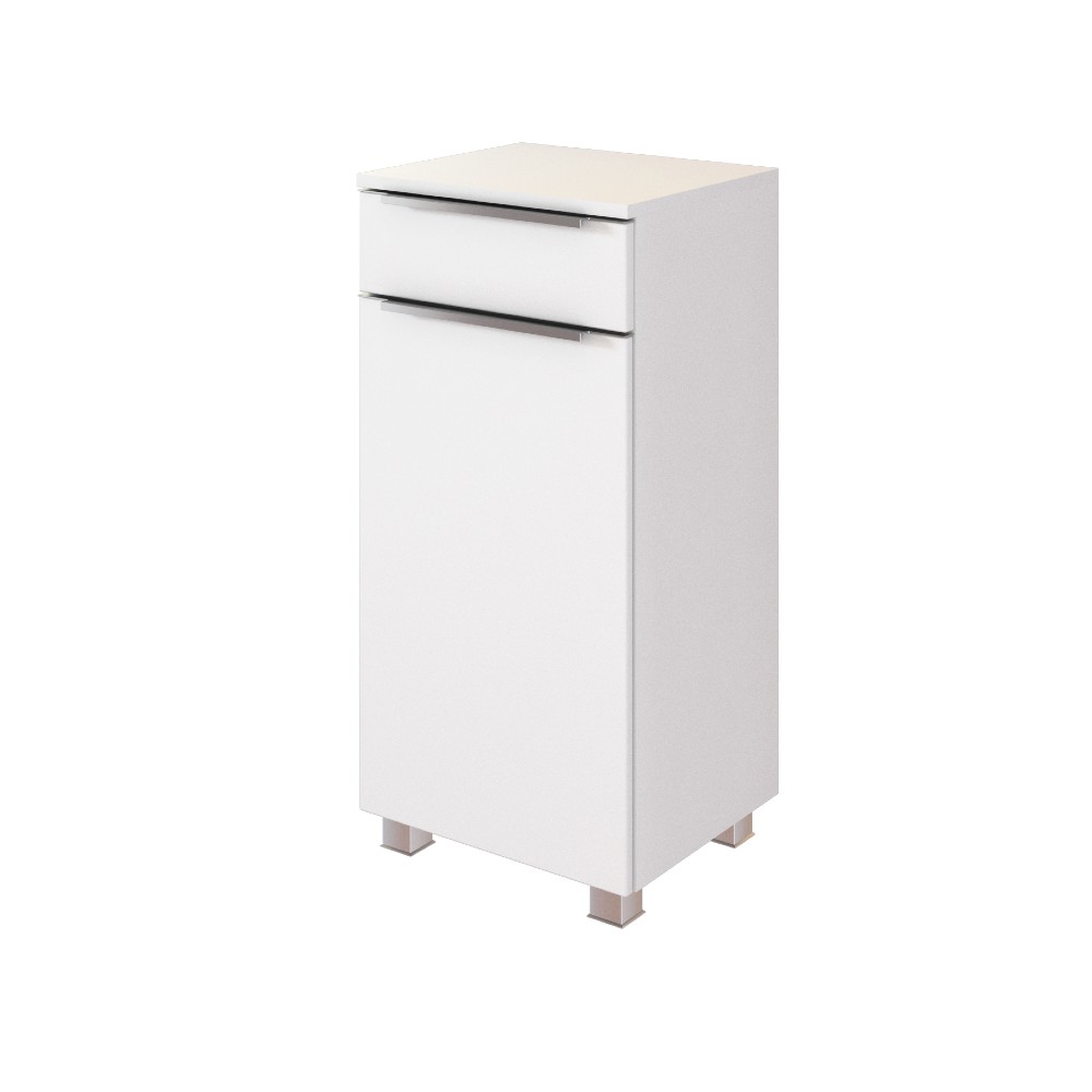 Armoire salle de bains Hansen 40cm 1 porte & 1 tiroir - blanc - Image 10