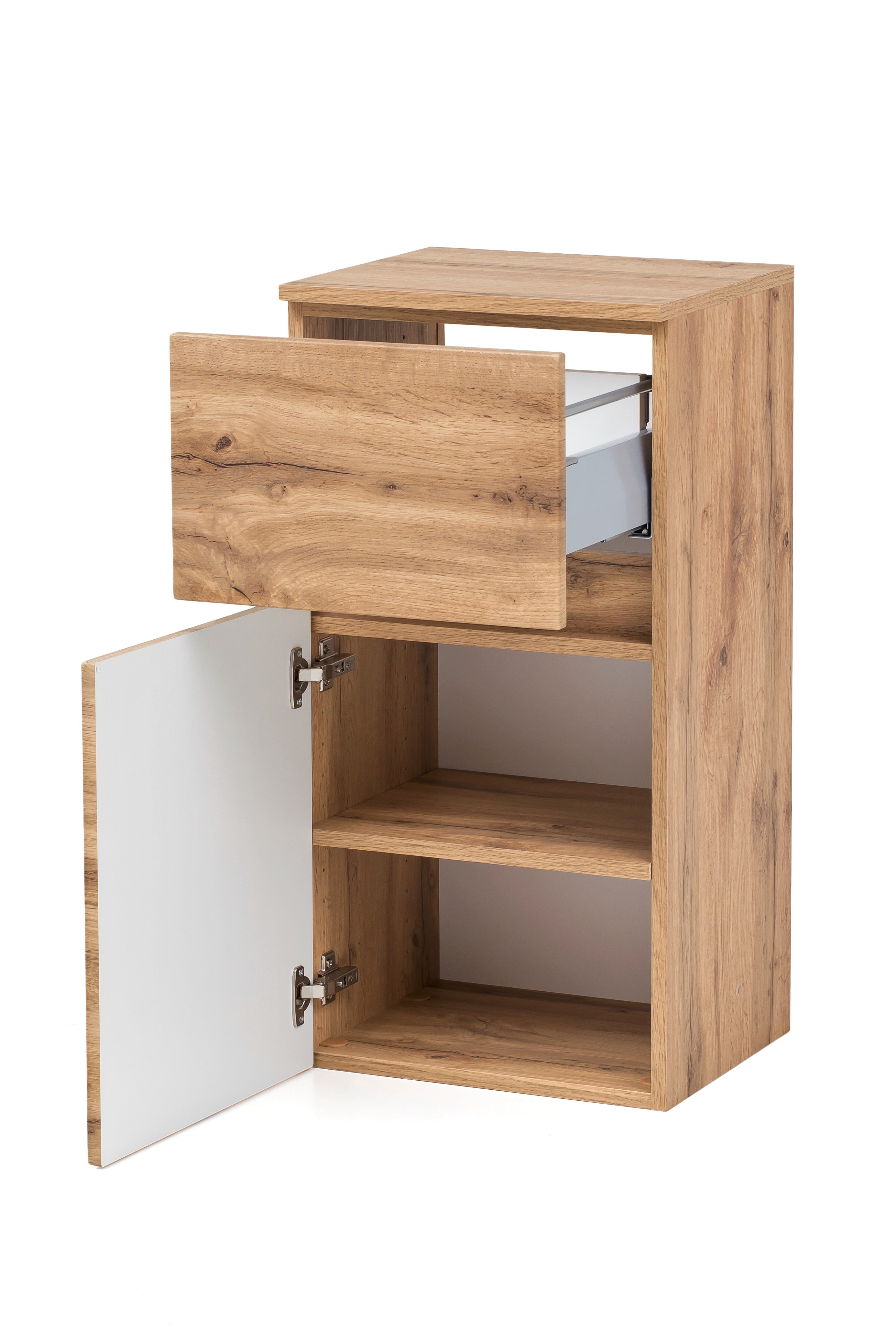 Armoire salle de bains Kornel 40cm 1 porte & 1 tiroir - chêne - Image 10