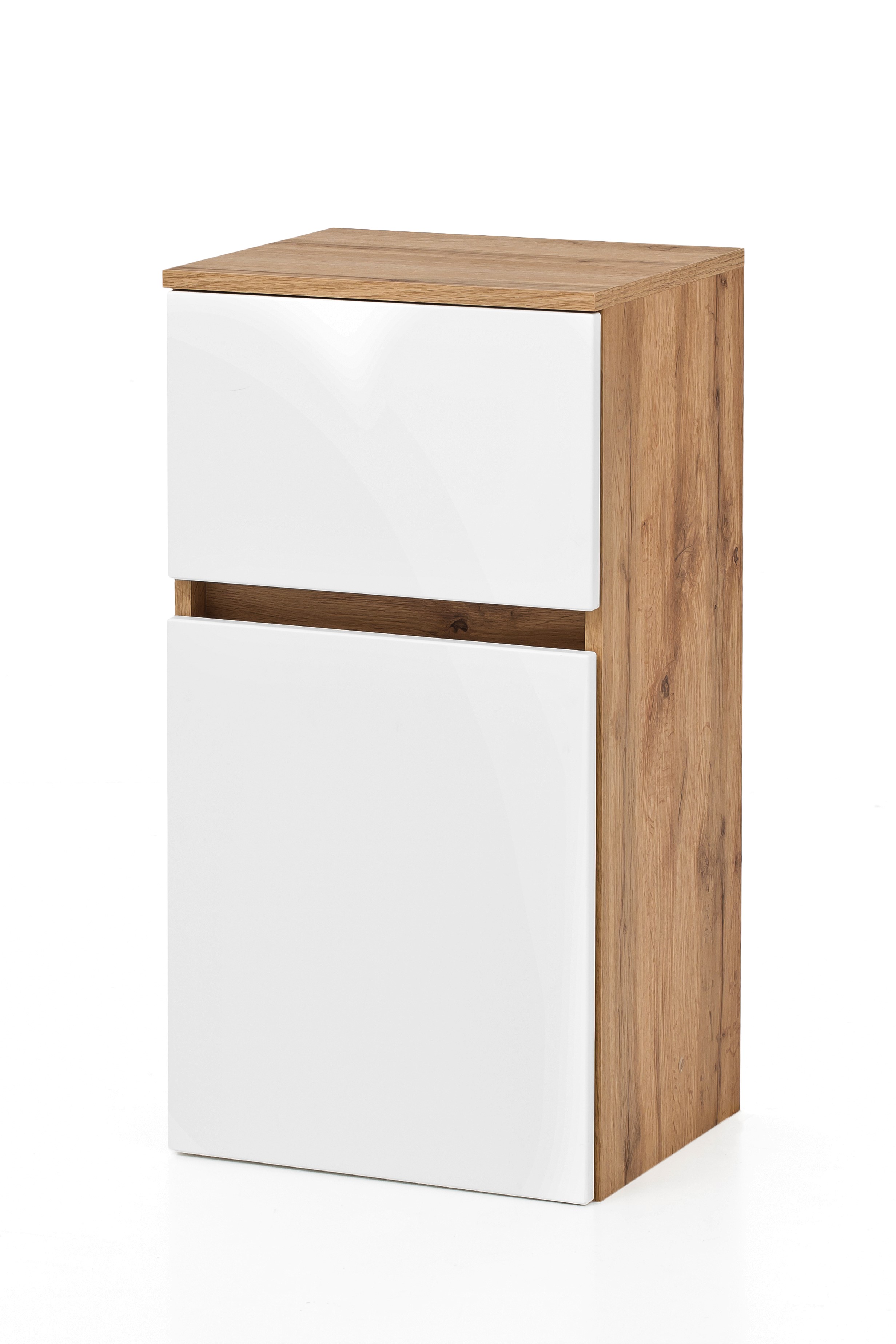 Armoire salle de bains Kornel/Luna 40cm 1 porte & 1 tiroir - chêne/blanc mat - Image 12