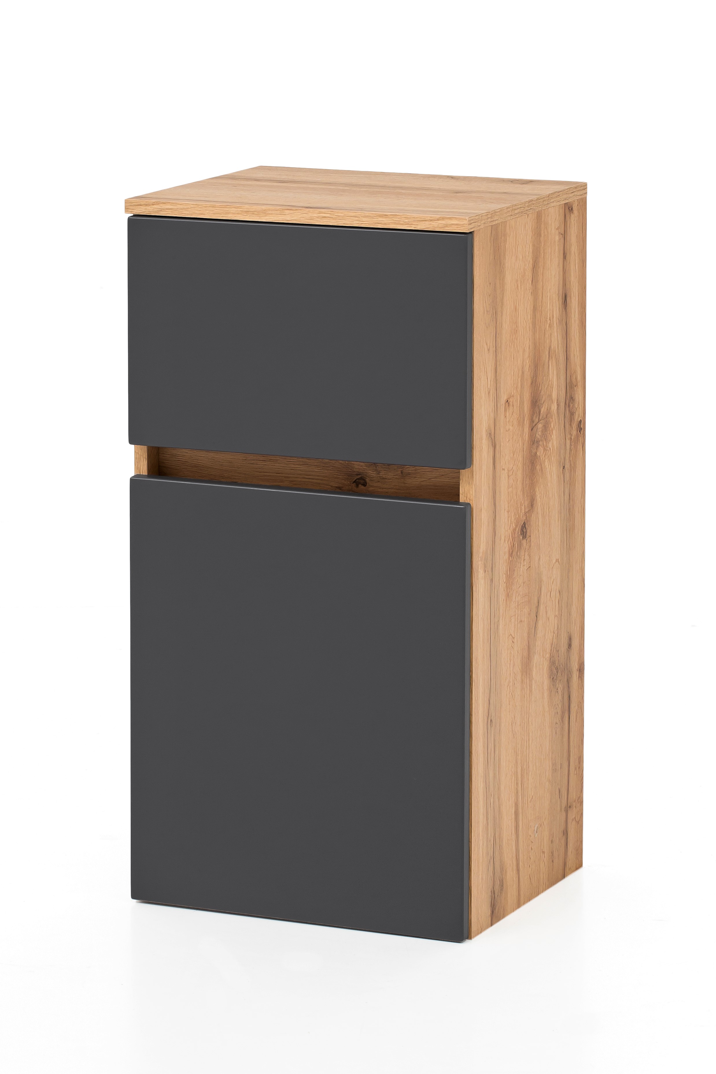 Armoire salle de bains Kornel/Luna 40cm 1 porte & 1 tiroir - chêne/gris mat - Image 10