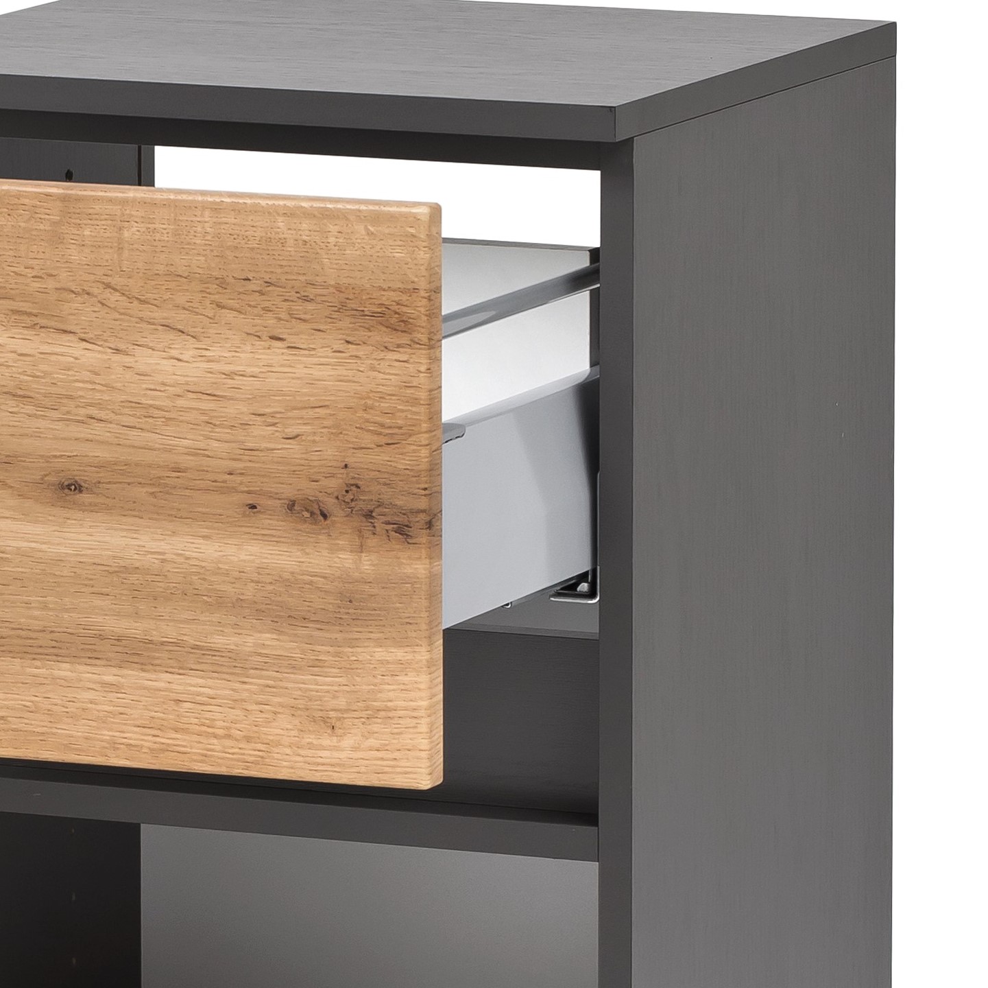 Armoire salle de bains Kornel/Luna 40cm 1 porte & 1 tiroir - gris graphite/chêne - Image 8