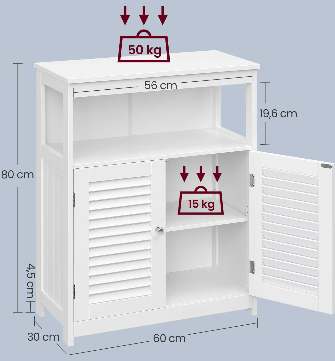 Armoire salle de bains Maggy 60cm - blanc - Image 6
