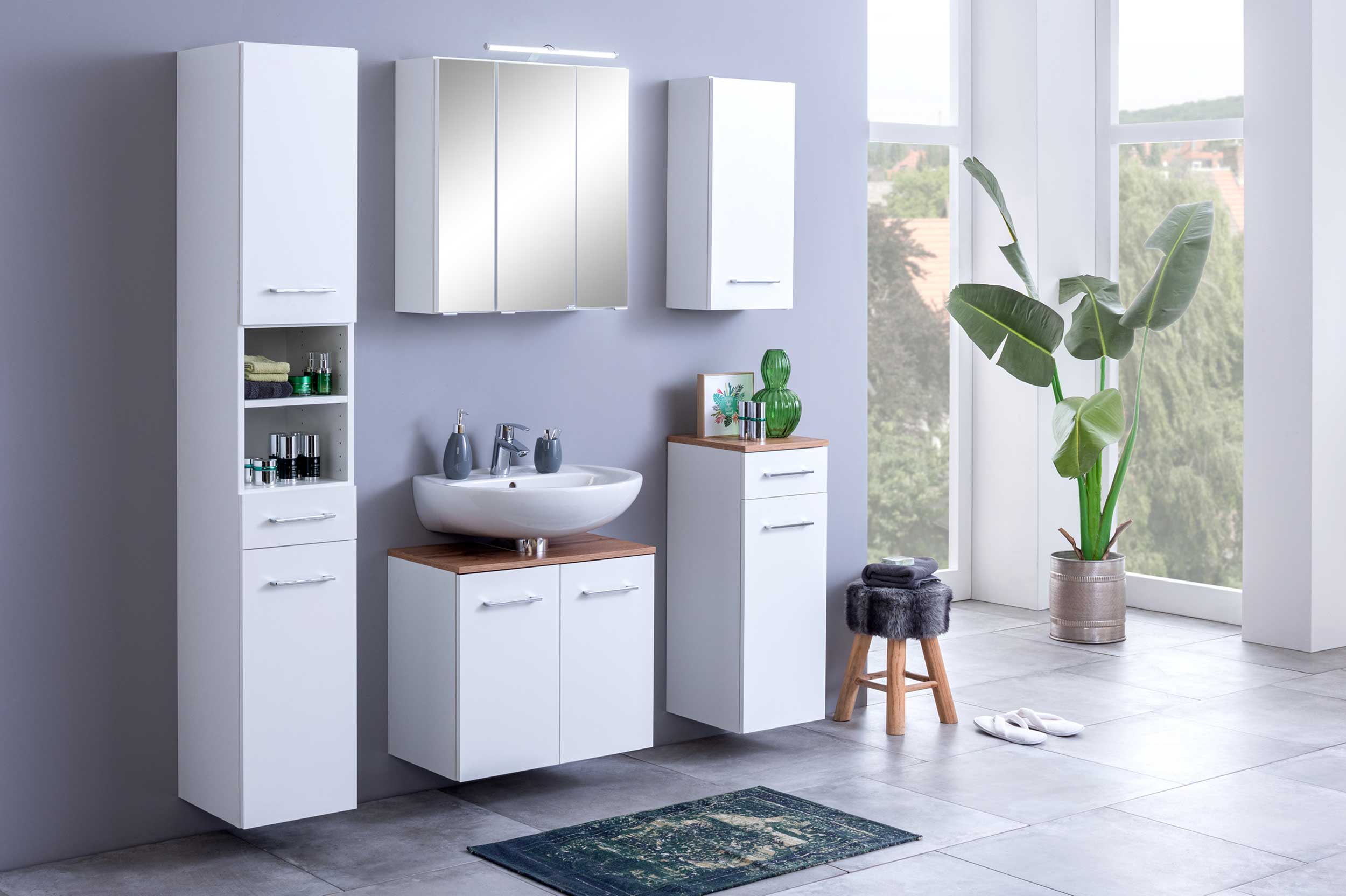 Armoire salle de bains Pares 30cm 1 porte & 1 tiroir - blanc - Image 11