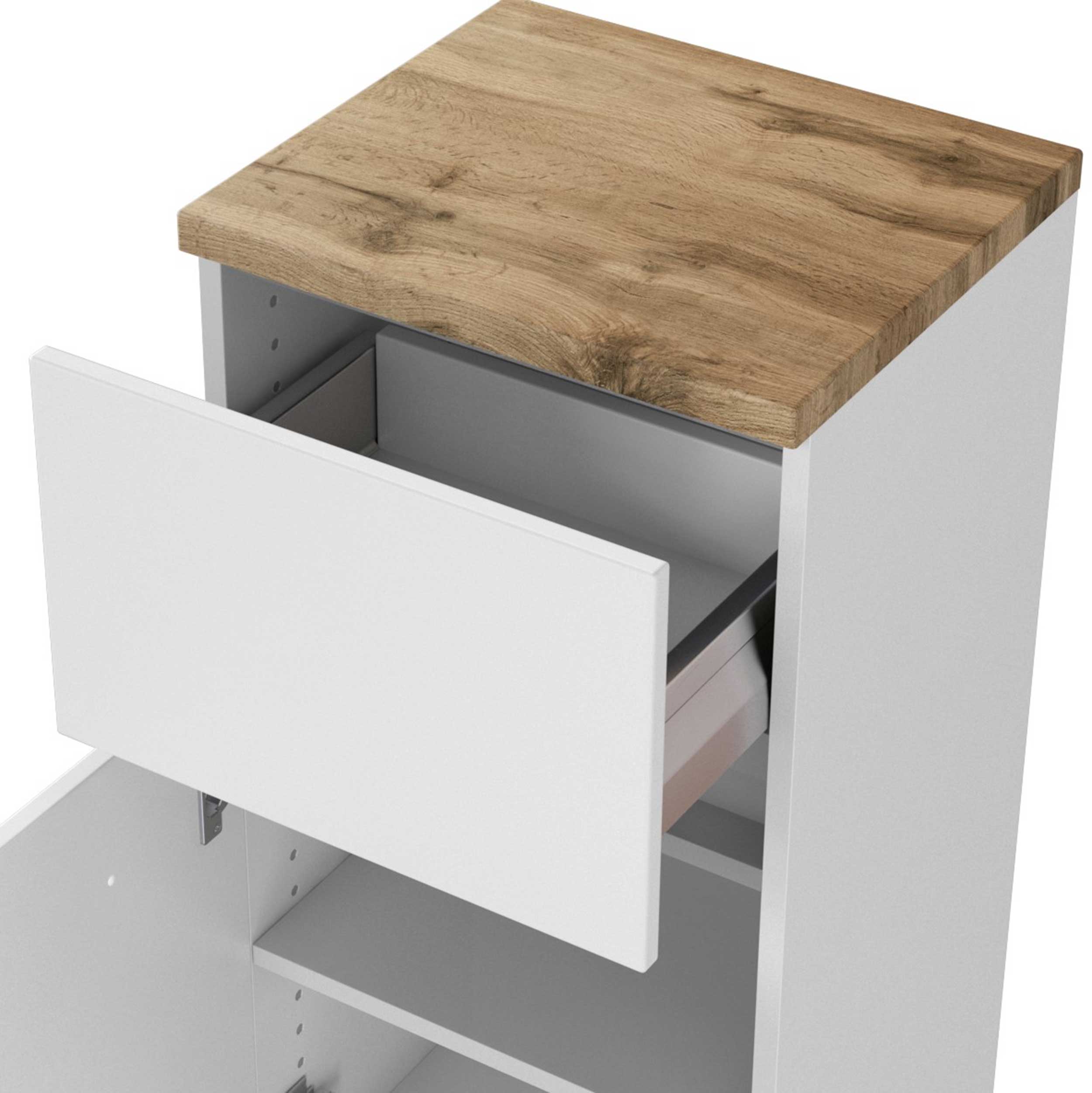 Armoire salle de bains Pisca 40cm 1 porte & 1 tiroir - blanc - Image 10