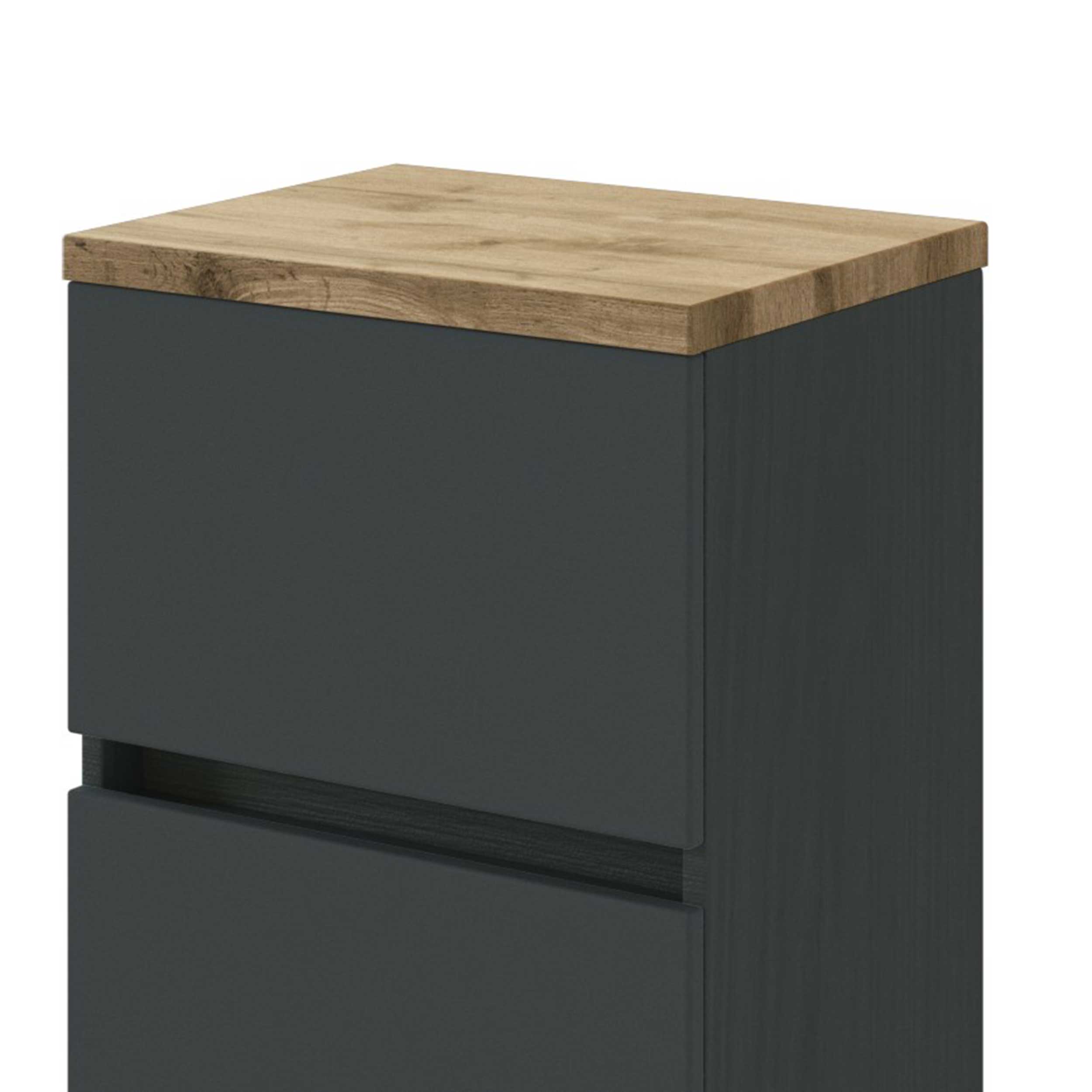 Armoire salle de bains Pisca 40cm 1 porte & 1 tiroir - graphite - Image 9