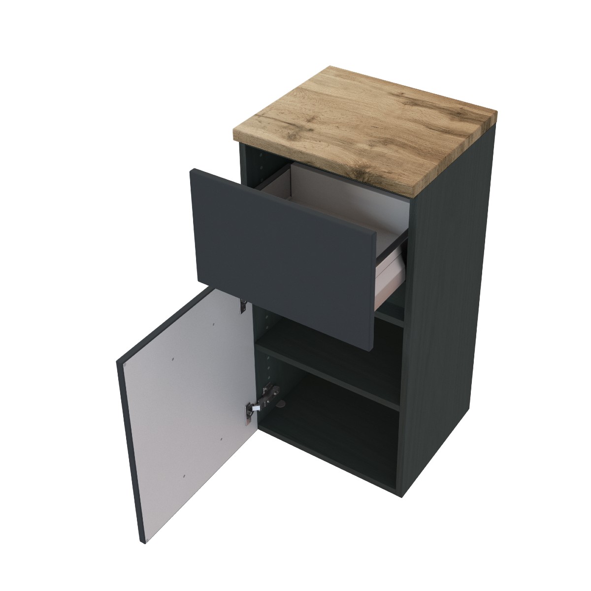 Armoire salle de bains Pisca 40cm 1 porte & 1 tiroir - graphite - Image 10