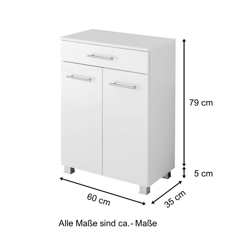 Armoire salle de bains Pollet 60cm 1 tiroir et 2 portes - blanc - Image 10