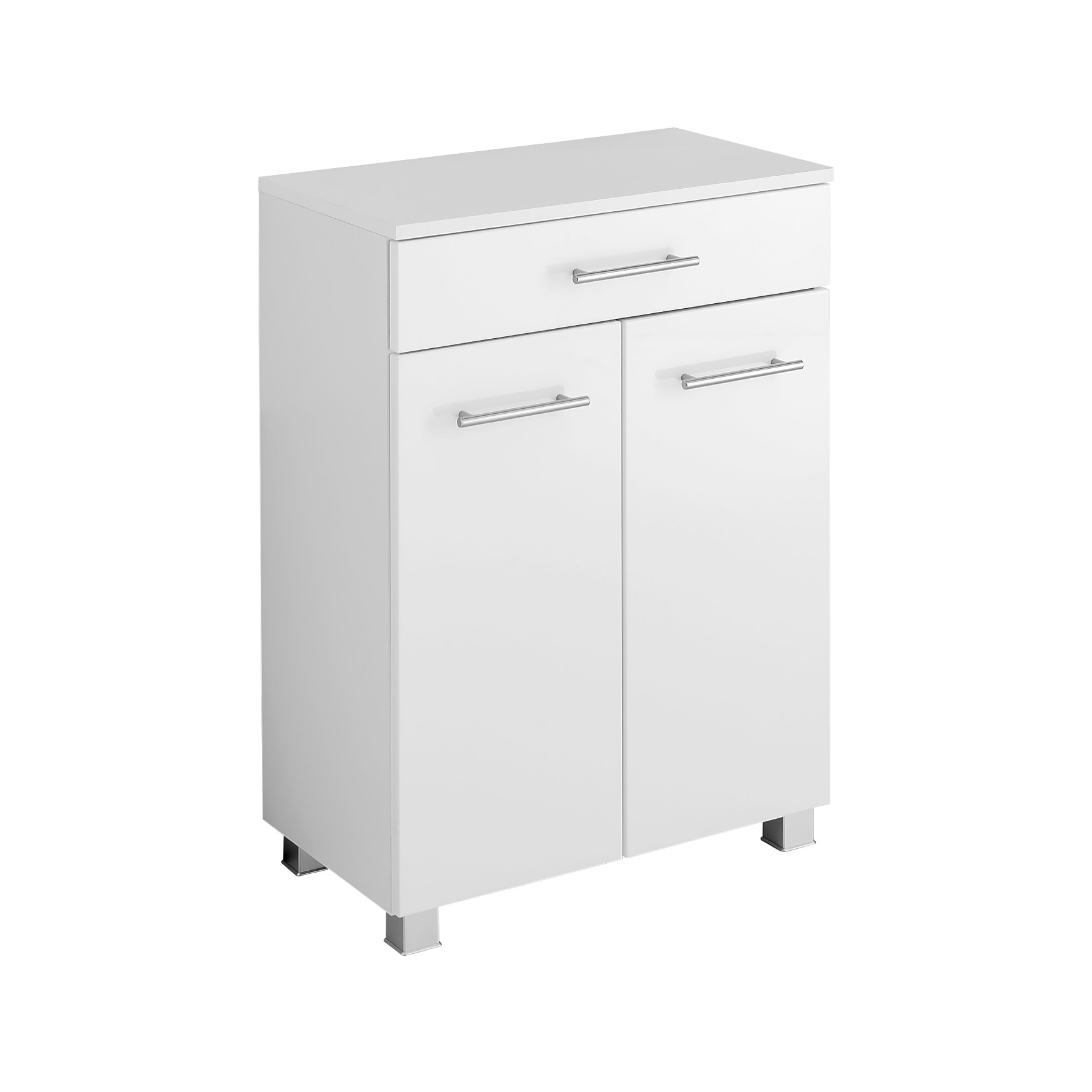 Armoire salle de bains Pollet 60cm 1 tiroir et 2 portes - blanc