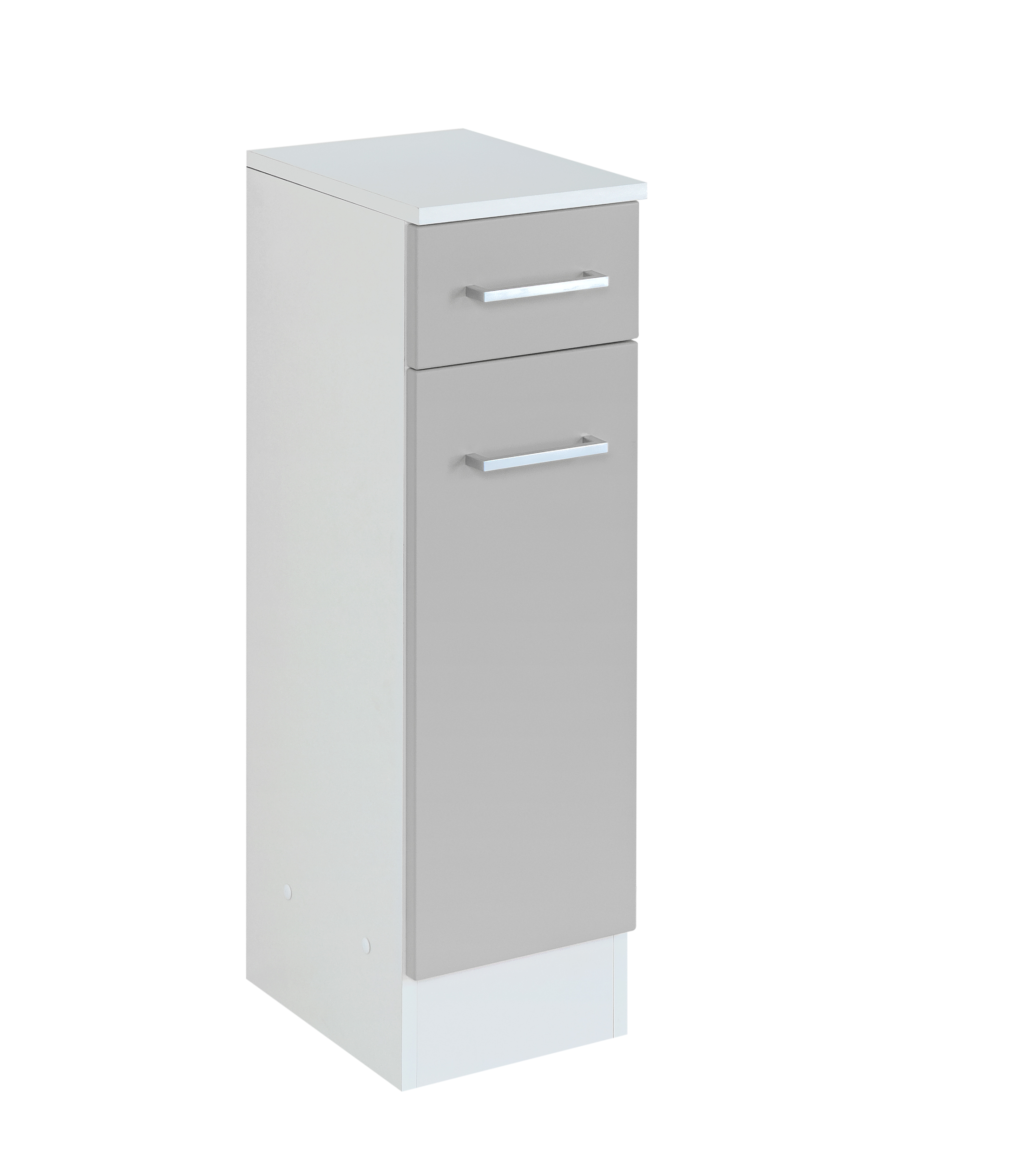 Armoire salle de bains Ricca 25cm 1 porte & 1 tiroir - blanc/gris clair - Image 12