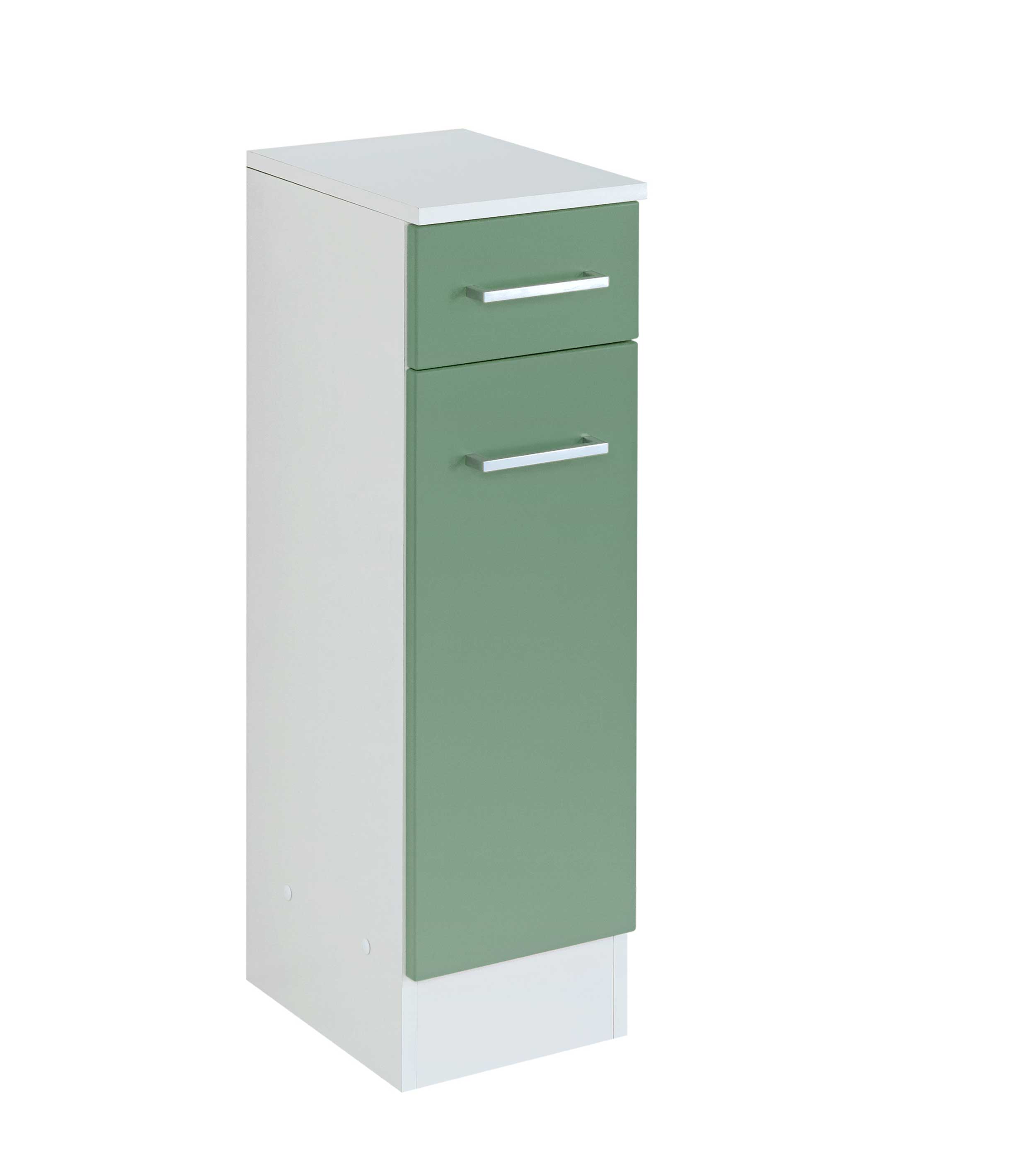 Armoire salle de bains Ricca 25cm 1 porte & 1 tiroir - blanc/vert - Image 11