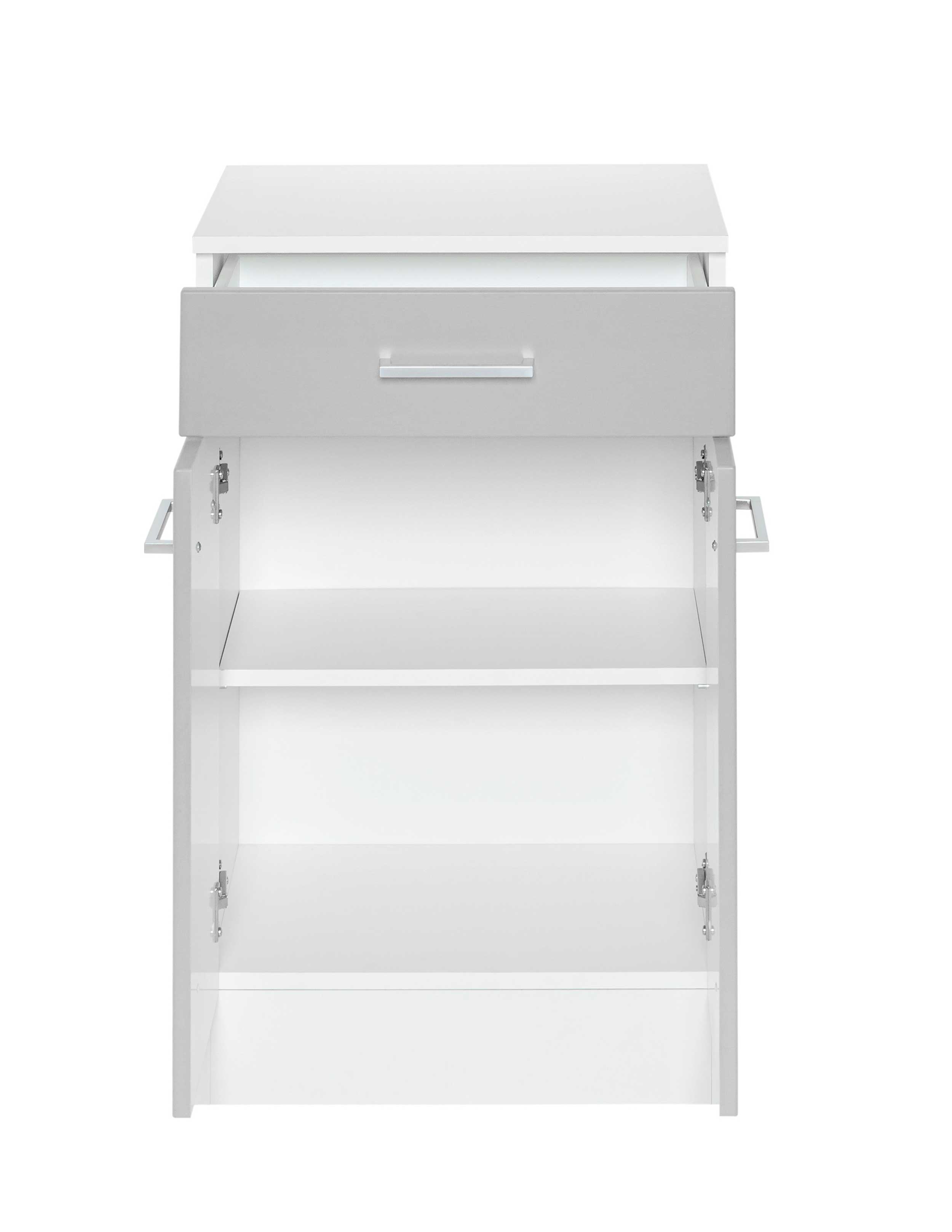 Armoire salle de bains Ricca 50cm 2 portes & 1 tiroir - blanc/gris clair - Image 6