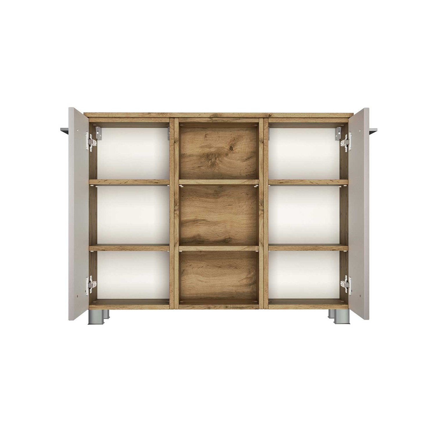 Armoire salle de bains Sefa 90cm 2 portes - chêne/blanc - Image 11