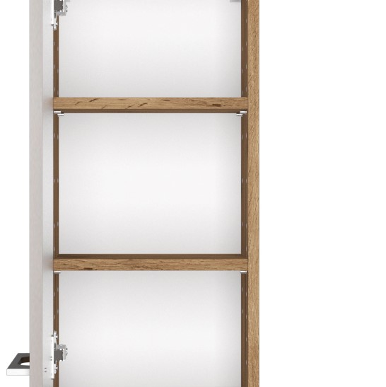 Armoire salle de bains Sefa 90cm 2 portes - chêne/blanc - Image 5