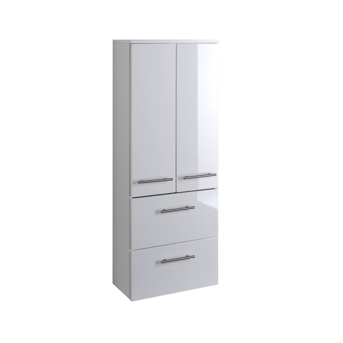 Armoire salle de bains Small 50cm 2 tiroirs & 2 portes - blanc brillant - Image 9