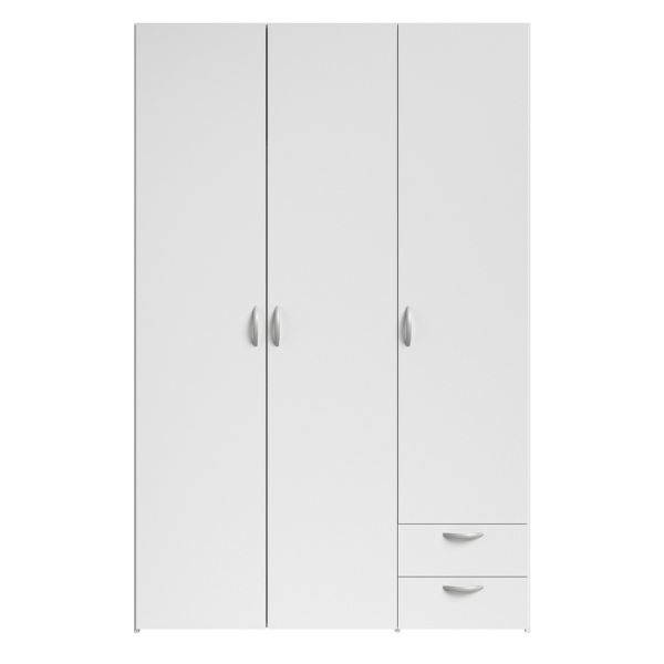 Armoire Salvador 3 portes & 2 tiroirs - blanc - Image 6