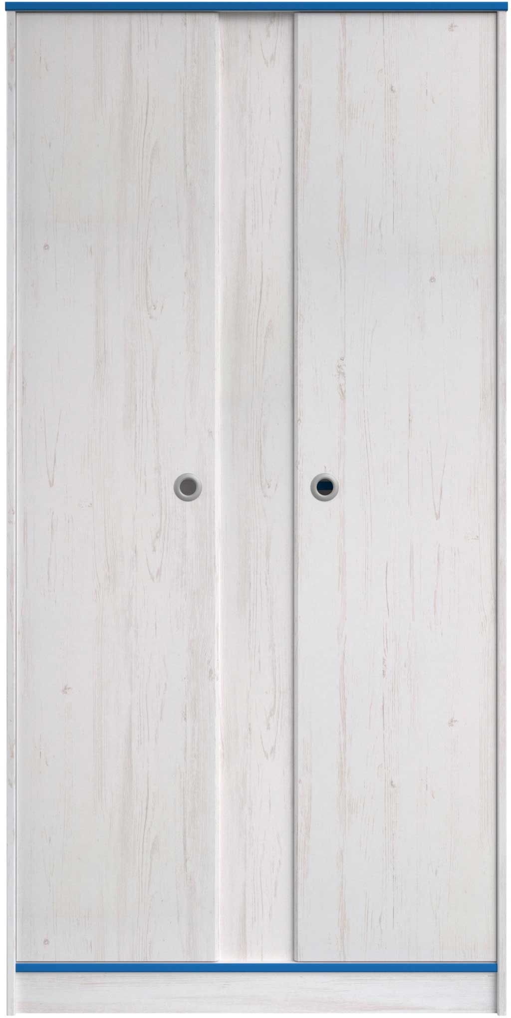 Armoire Smiley 90cm à 2 portes - blanc/rose ou blanc/bleu - Image 5