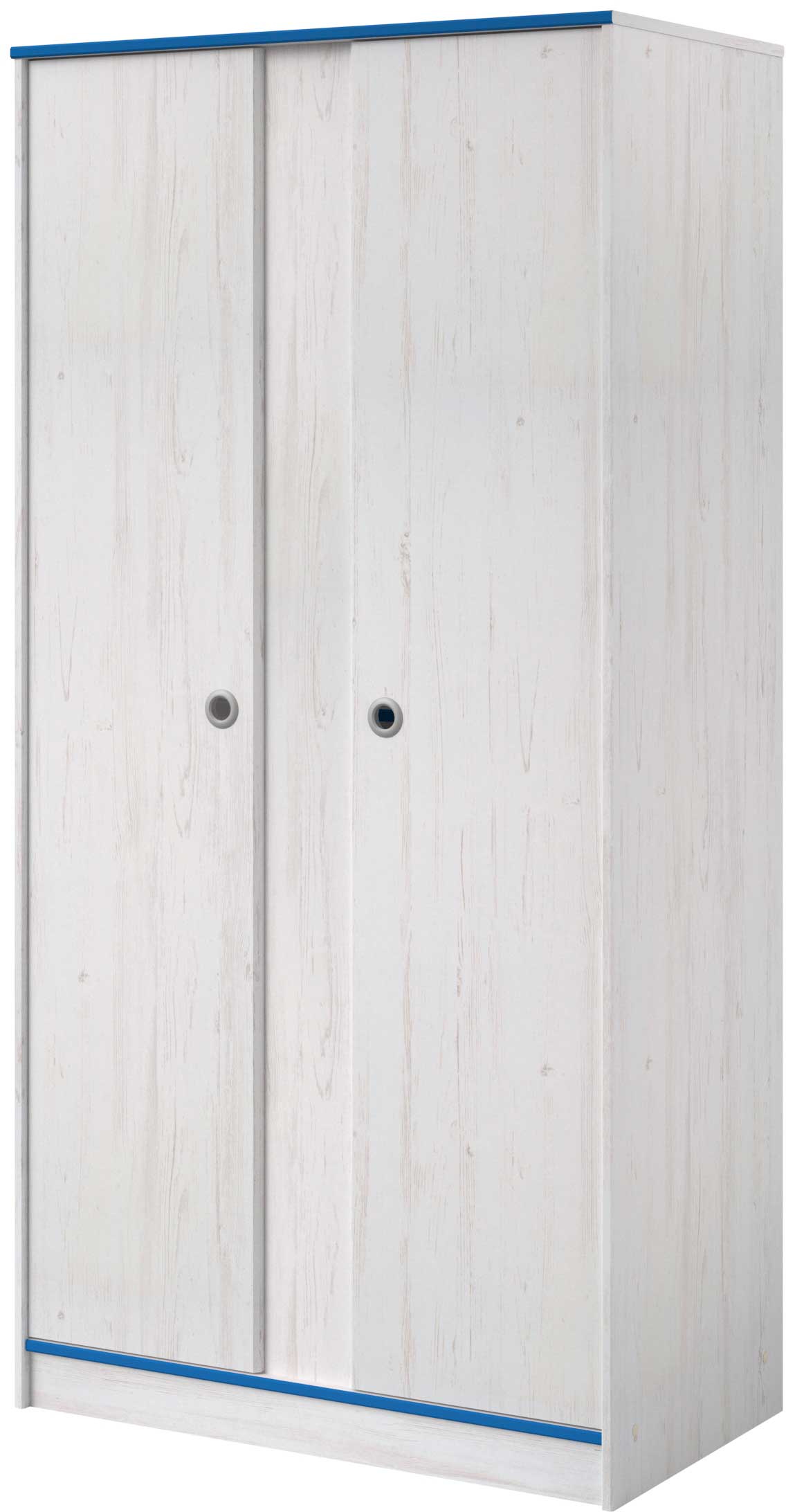 Armoire Smiley 90cm à 2 portes - blanc/rose ou blanc/bleu - Image 10