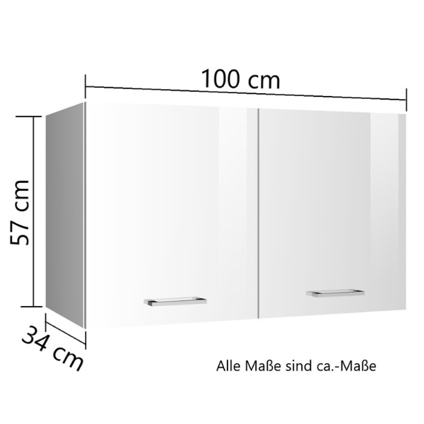 Armoire suspendue Ragnar 100cm avec 2 portes - blanc brillant - Image 3