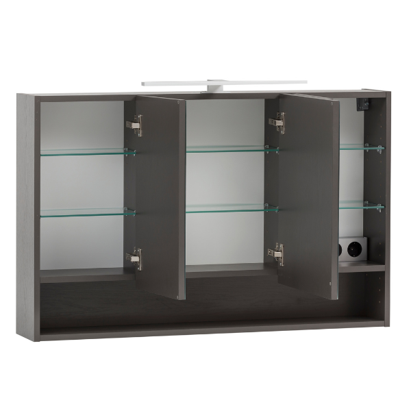 Armoire toilette Karan 100cm 3 portes avec éclairage - anthracite - Image 12