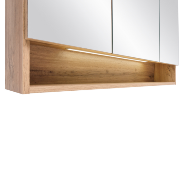 Armoire toilette Karan 100cm 3 portes avec éclairage - chêne - Image 8
