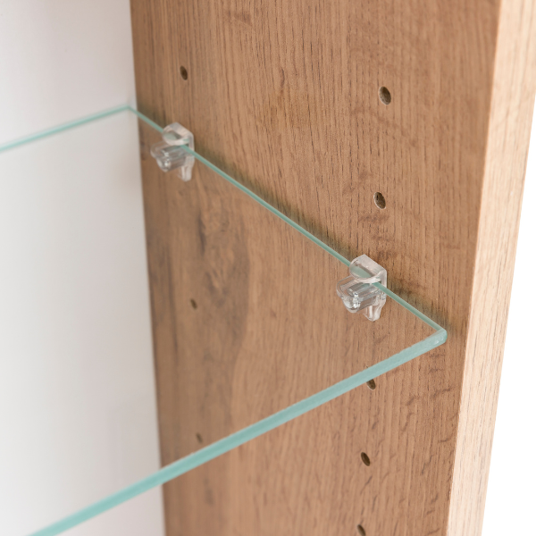 Armoire toilette Karan 120cm 3 portes avec éclairage - chêne - Image 5