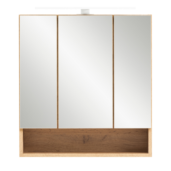 Armoire toilette Karan 60cm 3 portes avec éclairage - chêne - Image 12
